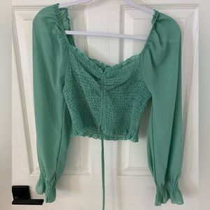 JH boutique Longsleeve ribbed cropped top size Large